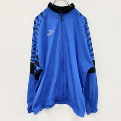 古着 used　90s　PUMA　プーマ　トラックジャケット/ジャージ　ヴィンテージ　刺繍ロゴ　青　ブルー　XLサイズ