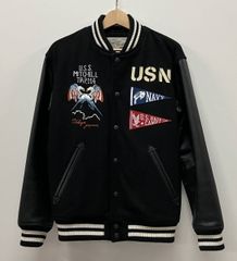 美品 AVIREX アヴィレックス U.S.N. TOUR スタジャン 袖レザー - メルカリ