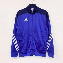 古着 used　adidas　アディダス　トラックジャケット/ジャージ　刺繍ロゴ　青　ブルー　Lサイズ