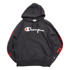 Champion リバースウィーブ ブラック ロゴ刺繍 パーカー Mサイズ