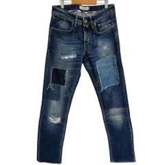 美品 SIVIGLIA シヴィリア ストレッチ パッチワーク デニムパンツ ジーンズ サイズ29 インディゴブルー メンズ 古着 中古 USED