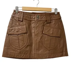 美品 HYSTERIC GLAMOUR ヒステリックグラマー レザーミニスカート サイズS ブラウン レディース 古着 中古 USED