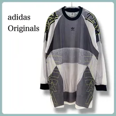 adidas Originalsトップス Adilenium シーズン2 オーバーサイズ グラフィックメッシュ長袖Tシャツ ロンT  アディダスオリジナルス ワンピース