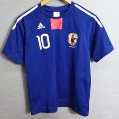 adidas アディダス 2009年 サッカー 日本代表 ユニフォーム レプリカ Tシャツ 10番 半袖 スポーツ キッズ 子供服 ジュニア サイズ 160 ブルー系 A368