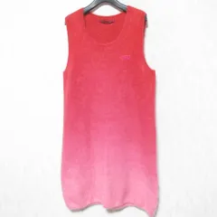 美品 Mademoiselle NON NON マドモアゼルノンノン ノースリーブ カシミヤ グラデーションワンピース サイズ40 レッド レディース 古着 中古 USED