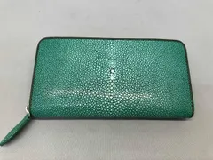 スティングレイ/ガルーシャ/エイ革/長財布/グリーン