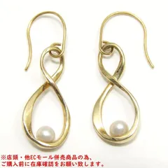 ※併売商品※◆中古状態良好◆ete【エテ】パール付きピアス K10 イエローゴールド アクセサリー ジュエリー レディース　M1340