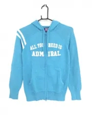 アドミラル ニットジップパーカー ブルー×白 ジャケット  レディース M ゴルフウェア Admiral