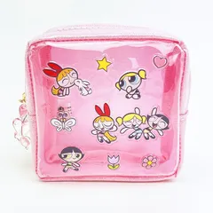 パワーパフガールズ ぷくぷくステッカー風ポーチ ピンク パワパフ