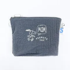 スヌーピー スタンドポーチ (ブルーグレー) MOM SNOOPY