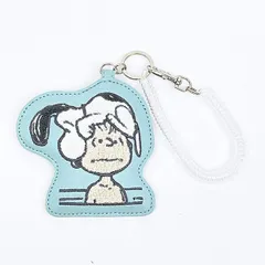 スヌーピー パスケース ダイカット刺繍 ブルー SNOOPY