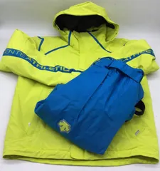 1159 DESCENTE デサント スキーウェア スノーボードウェア 上下セット ポリエステル Mサイズ イエロー×ブルー ジャケット DRA-3091T パンツ DRA-3091P