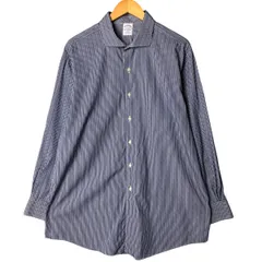 古着 ブルックスブラザーズ Brooks Brothers Est.1818 SLIM FIT 長袖 コットンストライプシャツ USA製 メンズXL相当/eaa585238