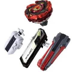 [4種セット] ベイブレードX CX-12 フェニックスフレア + BX-41 ラバーカスタムグリップ ガンメタ + BX-28 ストリングランチャー + BX-09ベイバトルパス