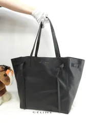 セリーヌ カバファントム スモール レザー黒 トートバッグ ショルダーバッグ@F-LA-3125