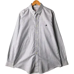 古着 ブルックスブラザーズ Brooks Brothers 346 ボタンダウン 長袖 コットンストライプシャツ メンズL相当/eaa586758