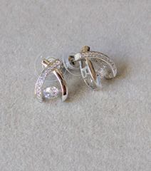 K14WG ダイヤモンド ピアス クロス スタッド トータル0.02ct - メルカリ