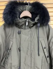 ビーンポール メンズ カーキ マウンテンダウンジャケット グースダウンハーフダウン S