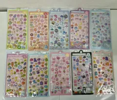 【新品】ぷっくり3Dシール10枚セット/立体シール/かわいい/ステッカー/ボンボン/シール帳/ドロップ