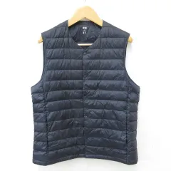 ユニクロ UNIQLO ベスト ウルトラライトダウン インナーベスト Vネック ナイロン 紺 ネイビー XL