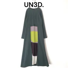 UN3D. アンスリード グラフィック ロングワンピース グリーン