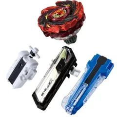 [4種セット] ベイブレードX CX-12 フェニックスフレア + BX-42 ラバーカスタムグリップ ブルーVer. + BX-28 ストリングランチャー + BX-09ベイバトルパス