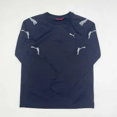 PUMA　プーマ　ロゴ入り長袖スポーツウェア　ネイビー　Mサイズ　□□