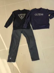 GUESS 男の子 3点セット (ブラック起毛ジーン + スウェット2枚) 140 150 / 9歳 11歳 オススメ