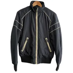 美品 DIESEL ディーゼル ナイロン ジップアップ スタンドカラー ブルゾン ジャケット S ブラック メンズ 古着 中古 USED