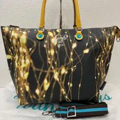 Y8652　gabs　ガブス　2way　ショルダーバッグ　ハンドバッグ　トートバッグ　大きめ　大容量　311　レディース　イルミネーション　電飾　ブラック　イエロー