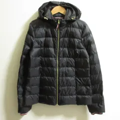 美品 TOMMY HILFIGER トミーヒルフィガー ナイロン プリマロフト 2WAY フーディー パデッド ジャケット ブルゾン サイズS ブラック レディース 古着 中古 USED