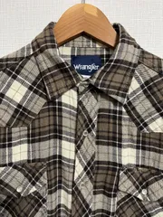 Wrangler ウエスタンシャツ L ブラウン×ベージュ 綿100%