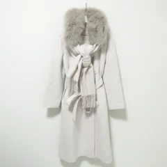 良品 20AW Apuweiser-riche アプワイザーリッシェ ファーマフラー付 ベルテッド コート 0 ピンクベージュ レディース 古着 中古 USED