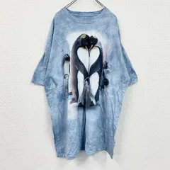 古着 used　THE MOUNTAIN　ザマウンテン　半袖プリントTシャツ　アニマルT　タイダイ　ライトブルー　3XLサイズ