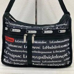 8667　LeSportsac レスポートサック　ショルダーバッグ　デラックスエブリデイ　ブラック　黒　ロゴ　英字　レディース　軽量　カジュアル　シンプル