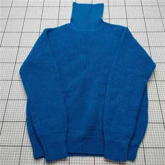 ◇ ⊇ ハレ HARE タートルネック ニットセーター ブルー系 メンズ Lサイズ E  【1512220057928】