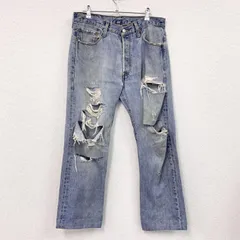 古着 used　Levi’s　リーバイス　501　デニムパンツ　ダメージジーンズ　ボタンフライ　インディゴ　W33