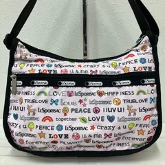 8673　LeSportsac レスポートサック　ショルダーバッグ　クラシックホーボー　ピンク　ブラック　黒　レディース　ポップ　総柄　かわいい　軽量　カジュアル