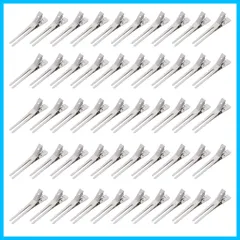 【特価セール】ダッカール ヘアクリップ プロ用 50本セット ワニ口クリップ 前髪 散髪 BetterJonny クリップ 髪留め ヘアピン ワニクリップ ステンレス 美容業界 4.5cm (シルバー)…