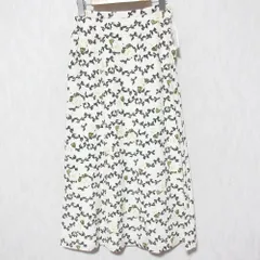 美品 INGEBORG インゲボルグ フラワープリント ロングスカート サイズM オフホワイト レディース 古着 中古 USED