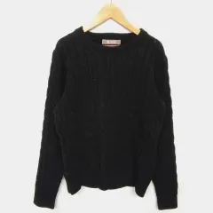 NANOuniverse ナノユニバース ケーブルニットセーター ブラック S ◇○