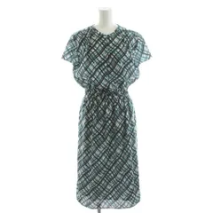 ポールスチュアート PAUL STUART ワンピース ひざ丈 半袖 総柄 4 緑 グリーン 白 ホワイト K1J23-164-74 /AN16