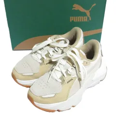 美品 PUMA for emmi プーマ エミ 別注 ORKID SELF LOVE WNS ボリュームソール スニーカー 397106-01 22.5cm アイボリー ベージュ レディース 古着 中古 USED