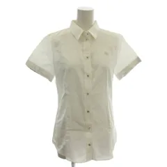 バーバリー ロンドン BURBERRY LONDON シャツ ブラウス 38 白 半袖 シャツカラー 無地 /JP