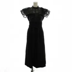 マーキュリーデュオ MERCURYDUO シアーチェックラッフルドッキングワンピース S 黒 ブラック 半袖 /JP