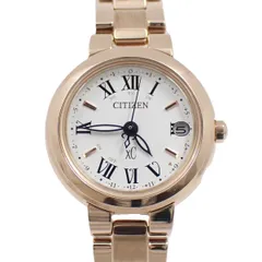 シチズン XC クロスシー ハッピーフライト エコドライブ電波 レディース 腕時計 ゴールドGP 白文字盤 ES9003-55A【いおき質店】