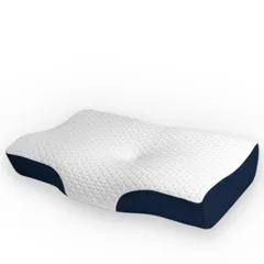 新品 DreamCat's 枕 低反発 日本製 まくら 首が痛くならない 高さ調節 仰向き 横向き プレゼント (ダークブルー)