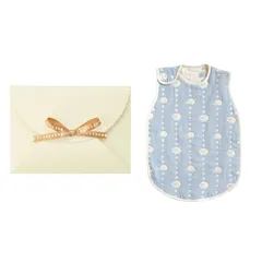 新品 10mois(ディモワ) - Hoppetta 出産祝い ギフトラップ付き ふくふくガーゼ(6重ガーゼ) ベビースリーパー コットン100% 新生児~3歳頃まで ブルー 着丈58cm 18111039