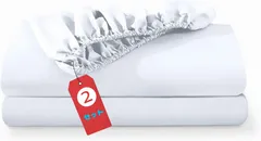 新品 2セット ボックスシーツ シングル ベッドカバー マットレスカバー ベッドシーツ 速乾 厚手 洗える ボックスシーツ 素肌にやさしい 高密度生地 おしゃれ 北欧 敷き布団カバー（シングル 100x200x28cm） ホワイト 無地