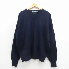 XL/古着 ラルフローレン ポロゴルフ 長袖 ブランド セーター メンズ 90年代 90s ラムウール クルーネック 紺他【spe】 25dec01